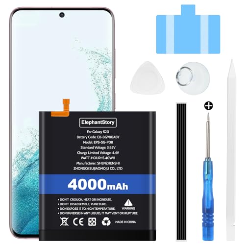 4000mAh Akku für Galaxy S20 SM-G980F SM-G980B SM-G980U EB-BG980ABY Li-Polymer Ersatzakku mit Werkzeugset 4000mAh Akku für Galaxy S20 SM-G980F SM-G980B SM-G980U EB-BG980ABY Li-Polymer Ersatzakku mit Werkzeugset von ElephantStory