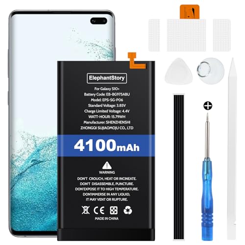 Akku für Galaxy S10 Plus SM-G975 4100mAh Batteriecode EB-BG975ABU Li-Polymer Ersatzakku mit Repair Tool Kit Akku für Galaxy S10 Plus SM-G975 4100mAh Batteriecode EB-BG975ABU Li-Polymer Ersatzakku mit Repair Tool Kit von ElephantStory