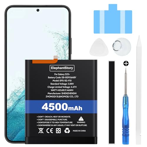 Akku für Galaxy S22 Plus SM-S906 4500mAh Batteriecode EB-BS906ABY Li-Polymer Ersatzakku mit Reparatur Tool Kit Akku für Galaxy S22 Plus SM-S906 4500mAh Batteriecode EB-BS906ABY Li-Polymer Ersatzakku mit Reparatur Tool Kit von ElephantStory