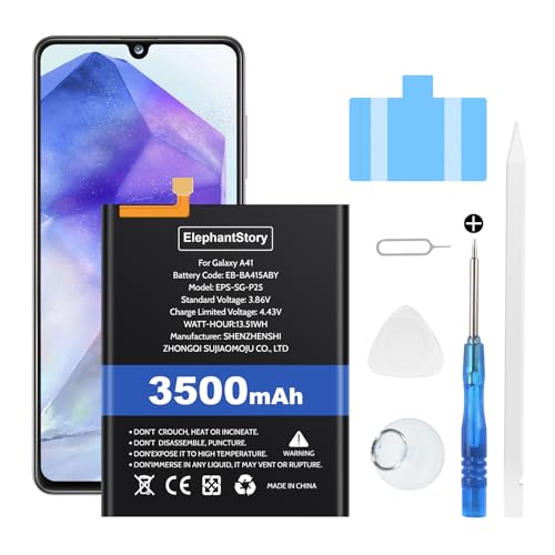 Akku für Samsung Galaxy A41 (SM-A415) 3500mAh EB-BA415ABY Li-Polymer Ersatzakku mit Reparatur Tool Kit von ElephantStory