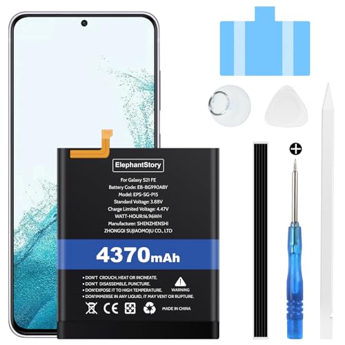 Akku für Samsung Galaxy S21 FE SM-G990B SM-G990E SM-G990N SM-G990U SM-G990U1 SM-G990W 4370mAh Battery Code EB-BG990ABY Li-Polymer Ersatzakku mit Reparatur-Tool-Kit Akku für Samsung Galaxy S21 FE SM-G990B SM-G990E SM-G990N SM-G990U SM-G990U1 SM-G990W 4370mAh Battery Code EB-BG990ABY Li-Polymer Ersatzakku mit Reparatur-Tool-Kit von ElephantStory