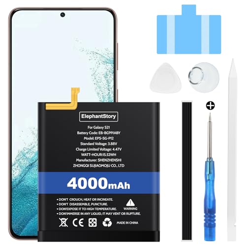 Akku für Samsung Galaxy S21 SM-G991 4000mAh Battery Code EB-BG991ABY Li-Polymer Ersatzakku mit Reparatur Tool Kit Akku für Samsung Galaxy S21 SM-G991 4000mAh Battery Code EB-BG991ABY Li-Polymer Ersatzakku mit Reparatur Tool Kit von ElephantStory