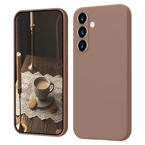 ElestBela Samsung Galaxy A54 5G Hülle Silikon Case, Hanyhülle Samsung Galaxy A54 Ultra Dünn Slim mit Microfiber, Kratzfeste Rundumschutz Case Schutzhülle Hülle für Samsung Galaxy A54 5G Khaki Braun von ElestBela