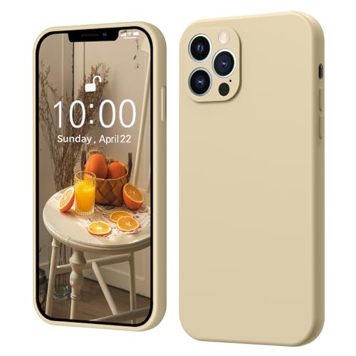 ElestBela iPhone 12 Pro Hülle Silikon Case, Hanyhülle iPhone 12 Pro Ultra Dünn Slim mit Microfiber, Kratzfeste Rundumschutz Case Schutzhülle Hülle für iPhone 12 Pro 6.1'' Kaffee von ElestBela