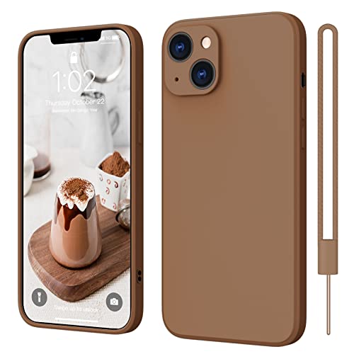 ElestBela iPhone 13 Hülle, Hanyhülle iPhone 13 Ultra Dünn Slim mit Microfiber, Kratzfeste Rundumschutz Silikon Case Schutzhülle Braun von ElestBela
