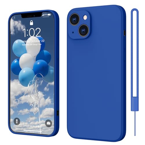 iPhone 13 Hülle Silikon Case, ElestBela Hanyhülle iPhone 13 Ultra Dünn Slim mit Microfiber, Kratzfeste Rundumschutz Case Schutzhülle Hülle für iPhone 13 6.1'' Königsblau von ElestBela