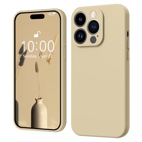 ElestBela iPhone 14 Pro Hülle Silikon Case, Hanyhülle iPhone 14 Pro Ultra Dünn Slim mit Microfiber, Kratzfeste Rundumschutz Case Schutzhülle Hülle für iPhone 14 Pro 6.1'' Kaffee von ElestBela