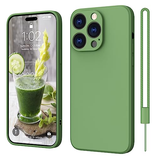 ElestBela iPhone 14 Pro Max Hülle Silikon Case, Hanyhülle iPhone 14 Pro Max Ultra Dünn Slim mit Microfiber, Kratzfeste Rundumschutz Case Schutzhülle Hülle für iPhone 14 Pro Max 6.7'' 2022 Matchagrün von ElestBela