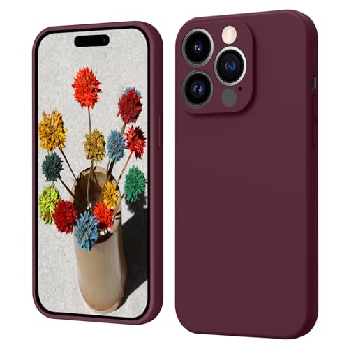 ElestBela iPhone 15 Pro Max Hülle Silikon, Hanyhülle iPhone 15 Pro Max Ultra Dünn Slim mit Microfiber, Kratzfeste Rundumschutz Case Schutzhülle Hülle für iPhone 15 Pro Max 6.7'' Weinrot von ElestBela