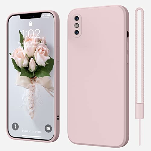 ElestBela iPhone X Hülle, iPhone XS Hülle Silikon Case, Hanyhülle iPhone X/XS 5.8'' Ultra Dünn Slim mit Microfiber, Kratzfeste Rundumschutz Case Schutzhülle Hülle für iPhone X/XS Rosa von ElestBela