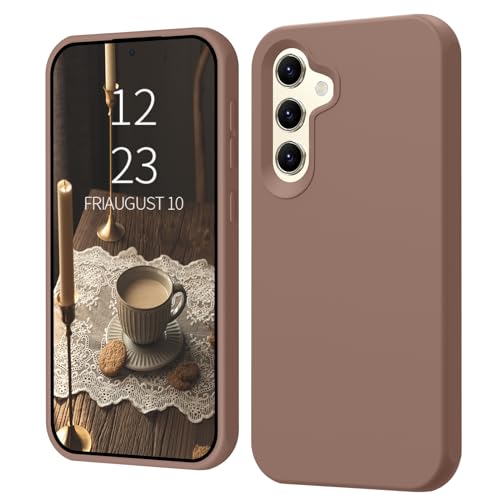 Samsung Galaxy S24 Hülle Silikon Case, ElestBela Hanyhülle Samsung Galaxy S24 Dünn Slim mit Microfiber, Kratzfeste Rundumschutz Case Schutzhülle Hülle für Samsung Galaxy S24 5G 6.2'' 2024 Khaki Braun von ElestBela