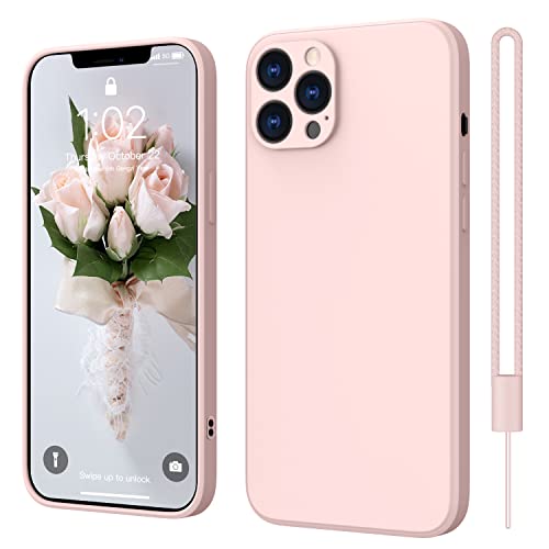 iPhone 12 Pro Hülle Silikon Case, ElestBela Hanyhülle iPhone 12 Pro Ultra Dünn Slim mit Microfiber, Kratzfeste Rundumschutz Case Schutzhülle Hülle für iPhone 12 Pro 6.1'' Rosa von ElestBela