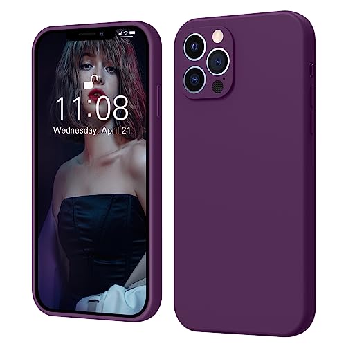 iPhone 12 Pro Max Hülle Silikon, ElestBela Hanyhülle iPhone 12 Pro Max Ultra Dünn Slim mit Microfiber, Kratzfeste Rundumschutz Case Schutzhülle Hülle für iPhone 12 Pro Max 6.7'' Dunkel Violett von ElestBela