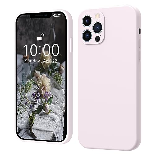 iPhone 12 Pro Max Hülle Silikon, ElestBela Hanyhülle iPhone 12 Pro Max Ultra Dünn Slim mit Microfiber, Kratzfeste Rundumschutz Case Schutzhülle Hülle für iPhone 12 Pro Max 6.7'' Hell Rosa von ElestBela