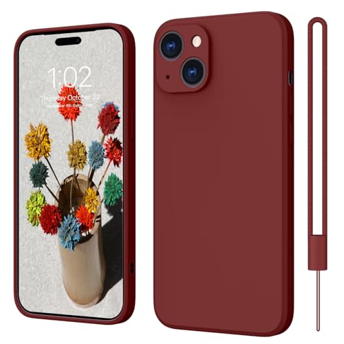 iPhone 14 Hülle Silikon Case, ElestBela Hanyhülle iPhone 14 Ultra Dünn Slim mit Microfiber, Kratzfeste Rundumschutz Case Schutzhülle Hülle für iPhone 14 6.1'' 2022 Dunkel Rot iPhone 14 Hülle Silikon Case, ElestBela Hanyhülle iPhone 14 Ultra Dünn Slim mit Microfiber, Kratzfeste Rundumschutz Case Schutzhülle Hülle für iPhone 14 6.1'' 2022 Dunkel Rot von ElestBela