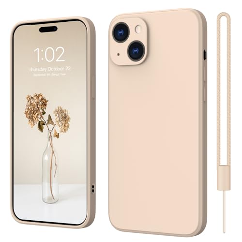 iPhone 15 Plus Hülle Silikon Case, ElestBela Hanyhülle iPhone 15 Plus Ultra Dünn Slim mit Microfiber, Kratzfeste Rundumschutz Case Schutzhülle Hülle für iPhone 15 Plus 6.7'' Khaki von ElestBela