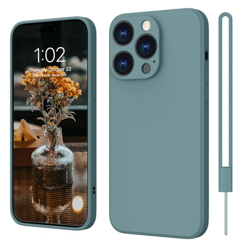 iPhone 15 Pro Hülle Silikon Case, ElestBela Hanyhülle iPhone 15 Pro Ultra Dünn Slim mit Microfiber, Kratzfeste Rundumschutz Case Schutzhülle Hülle für iPhone 15 Pro 6.1'' Kühl Grau von ElestBela