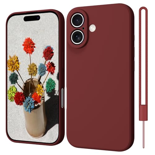 iPhone 16 Hülle Silikon Case, ElestBela Hanyhülle iPhone 16 Ultra Dünn Slim mit Microfiber, Kratzfeste Rundumschutz Case Schutzhülle Hülle Rot iPhone 16 Hülle Silikon Case, ElestBela Hanyhülle iPhone 16 Ultra Dünn Slim mit Microfiber, Kratzfeste Rundumschutz Case Schutzhülle Hülle Rot von ElestBela