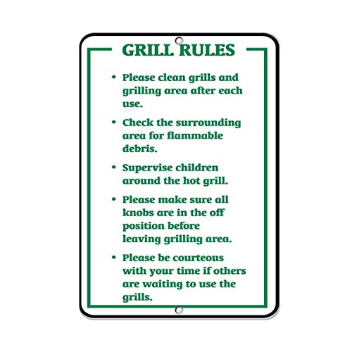 Warnschild "Clean Grills and Grilling Area After Use Be Courteous", 30,5 x 20,3 cm, Aluminium-Metall-Blechschild Warnschild "Clean Grills and Grilling Area After Use Be Courteous", 30,5 x 20,3 cm, Aluminium-Metall-Blechschild von Eletina
