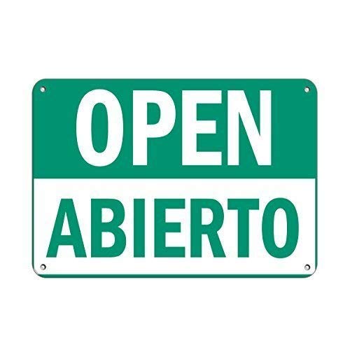 Warnschild Open Abierto Business Schild Feature Kaufhaus Schilder Straßenschild Business Schild 30,5 x 45,7 cm Aluminium Metall Blechschild Warnschild Open Abierto Business Schild Feature Kaufhaus Schilder Straßenschild Business Schild 30,5 x 45,7 cm Aluminium Metall Blechschild von Eletina
