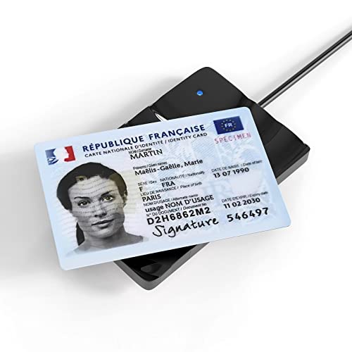 Elexlinco Kontaktlose NFC Smart und EID Kartenleser, Liest Effizient die in der ID Gesundheitskarte Enthaltenen Daten, CNS-CR,13,56 MHz, Entspricht den CCID Standards, Funktioniert mit ISO14443A/B von Elexlinco