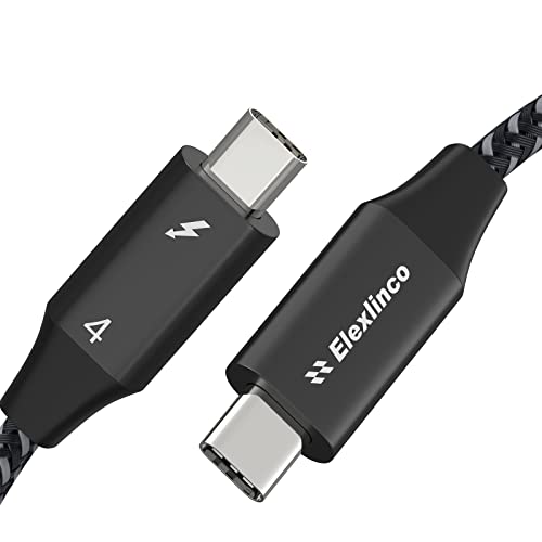 Elexlinco Thunderbolt 4 Kabel 200cm Lang, Unterstutzt bis zu 8K Display/40Gbps Datentransfer, 100W USB-C auf USB-C Ladekabel, Kompatibel mit MacBooks,Studio Display,iPad Pro,Hubs,Docks und Mehr von Elexlinco