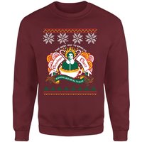 Elf Christmas Cheer Weihnachtspullover – Burgund - XL von Elf