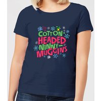 Elf Cotton-Headed Ninny-Muggins Damen Christmas T-Shirt - Navy Blau - M von Elf