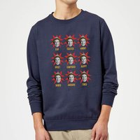 Elf Faces Weihnachtspullover – Navy - XL von Elf