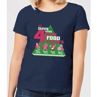 Elf Food Groups Damen Christmas T-Shirt - Navy Blau - L von Elf