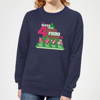 Elf Food Groups Damen Weihnachtspullover – Navy - S von Elf