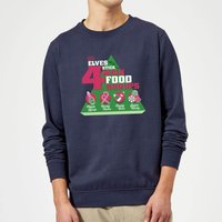Elf Food Groups Weihnachtspullover – Navy - S von Elf