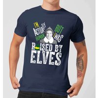 Elf Raised By Elves Herren Christmas T-Shirt - Navy Blau - S von Elf