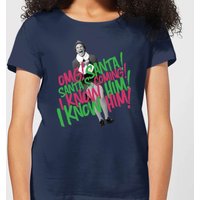 Elf Santa! I Know Him! Damen Christmas T-Shirt - Navy Blau - M von Elf