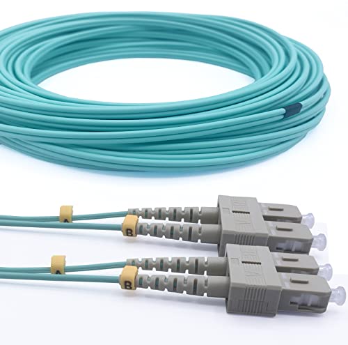 Elfcam® - 0,5m LWL Glasfaser-Kabel OM3 SC/UPC auf SC/UPC Stecker, Multimode Duplex 50/125um Patchkabel LSZH Lichtwellenleiter, 0,5 Meter von Elfcam