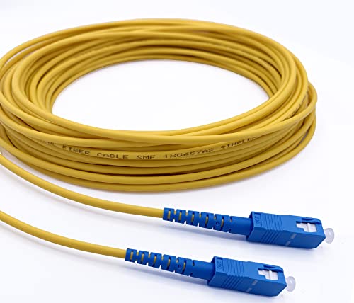 Elfcam® - 0,5m LWL Glasfaser-Kabel SC/UPC auf SC/UPC Stecker, Simplex Singlemode 9/125μm OS2 Patchkabel, Lichtwellenleiter LSZH, Gelb, 0,5 Meter von Elfcam