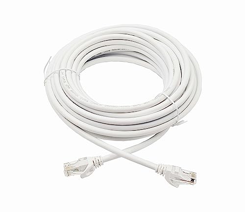 Elfcam® - 100m Cat 6 Ethernet Netzwerk Kabel Netzwerkkabel Patchkabel Cat6 UTP 26AWG RJ45 Stecker 1Gbps LAN Kabel für Gigabit Internet Netzwerke，100 Meter Weiß von Elfcam