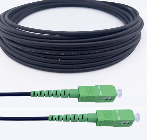 Elfcam® - 100m Gepanzerte Glasfaserkabel SC/APC auf SC/APC Simplex Singlemode, Kompatibel mit Glasfaser bis in die Wohnung (FTTH, Fiber to The Home), 100M von Elfcam