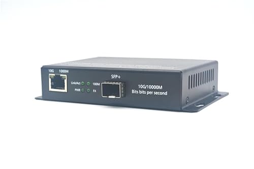 Elfcam® - 10Gb Ethernet LWL Medienkonverter, 10G Fiber Ethernet Konverter mit 1 x RJ45 10GbE Port auf 1 x 10GbE SFP+ Port von Elfcam