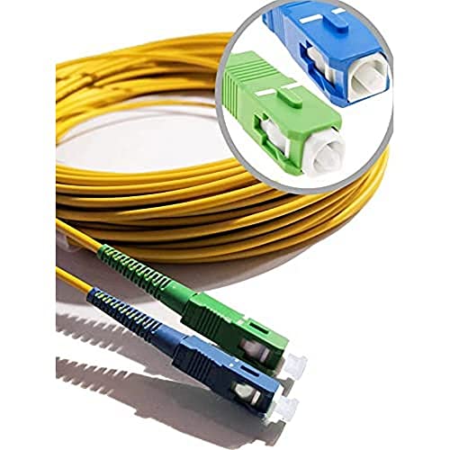Elfcam® - 10m LWL Glasfaser-Kabel SC/APC auf SC/UPC Stecker, Simplex 9/125μm Patchkabel, Lichtwellenleiter LSZH, Gelb, 10 Meter von Elfcam