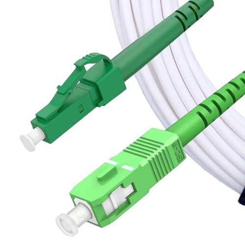 Elfcam® - 15m SC/APC zu LC/APC Glasfaserkabel Singlemode Simplex, OS2 9/125μm LSZH Optischer Kabel Weiß (15M) von Elfcam