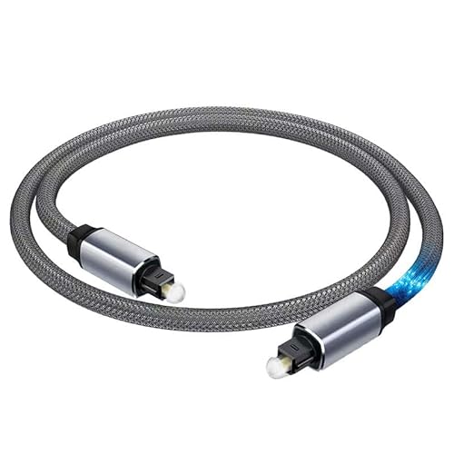 Elfcam®- 1m Toslink Digital Audio Optisches Kabel, Nylonummantelung, Verlustfreie Tonqualität （1M von Elfcam
