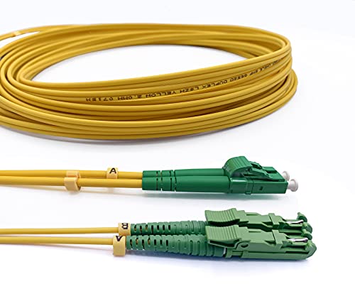 Elfcam® - 20m LWL Glasfaser-Kabel E2000/APC auf LC/APC Stecker, Duplex Singlemode 9/125μm Patchkabel, Lichtwellenleiter LSZH (20M) von Elfcam