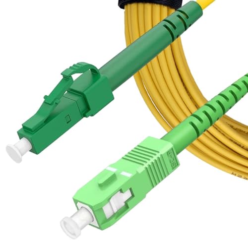 Elfcam® - 20m SC/APC zu LC/APC Glasfaserkabel Singlemode Simplex, OS2 9/125μm LSZH Optischer Kabel Gelb (20M) von Elfcam