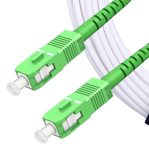 Elfcam® - 20m SC/APC zu SC/APC Glasfaserkabel Singlemode Simplex, OS2 9/125μm LSZH Optischer Kabel Weiß (20M) von Elfcam