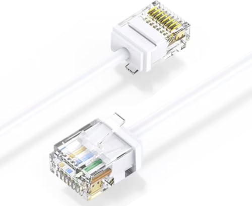 Elfcam® - 20m Slim Cat 6 Ethernet Kabel, LAN WAN Netzwerkkabel Cat6 32AWG,Ultra Slim Weiß (20 Meter) von Elfcam