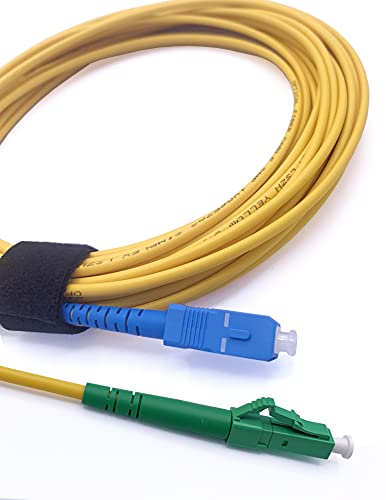 Elfcam® - 25m LWL Glasfaser-Kabel LC/APC auf SC/UPC Stecker, Simple Singlemode 9/125μm OS2 Patchkabel, Lichtwellenleiter LSZH (25M) von Elfcam