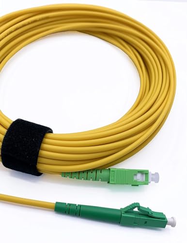 Elfcam® - 50m Glasfaserkabel SC/APC auf LC/APC Simplex Singlemode 9/125 µm LSZH, LWL Patchkabel für FTTH (Fiber to the Home) (50M) von Elfcam