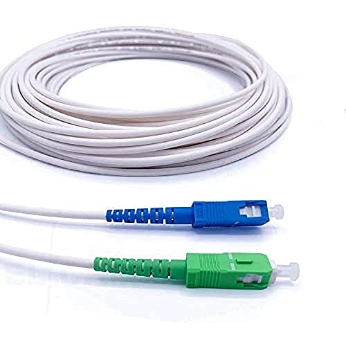 Elfcam® - 7m LWL Glasfaser-Kabel SC/APC auf SC/UPC Stecker, Simplex 9/125μm Patchkabel, Lichtwellenleiter LSZH, Weiß, 7 Meter von Elfcam