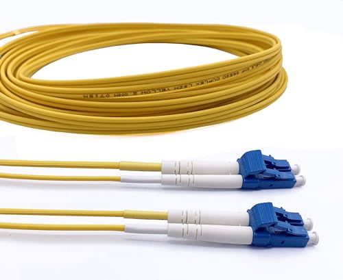 Elfcam® - LWL Glasfaser-Kabel LC/UPC auf LC/UPC Stecker, Duplex Singlemode 9/125μm OS2 Patchkabel, Lichtwellenleiter LSZH (50m) von Elfcam